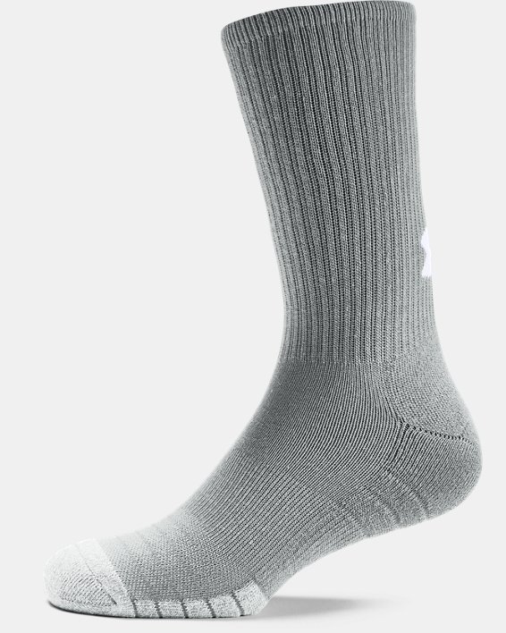 Paquete de tres pares de calcetines HeatGear® Crew para adultos, Gray, pdpMainDesktop image number 4